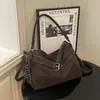 Bolsa Tote de Braço com Design Personalizado Retrô para Mulheres 2025 Inverno Novo Estilo Roupas Diárias de Trabalho Bolsa de Ombro Transversal