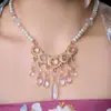 Colar de Franjas com Contas de Pérola Estilo Mori Hanfu Novo Estilo Chinês Cheongsam Traje Antigo Acessórios de Elementos Han para Mulheres