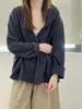 Moletom com Capuz e Zíper Duplo Estilo Coreano para Mulheres, Primavera/Outono, Solto, Emagrecedor, Amigo da Pele, Casual, Versátil, Jaqueta Cardigan Top