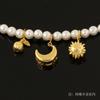 Plata Esterlina S925 Chapada en Oro Fruta Luna Sol Cinturón Círculo Abalorios Separados Colgante Paz y Alegría Cosa Buena Cacahuate Joyería DIY