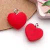 Cor de Doce Desenho Animado Resina Fosca Coração Pingente de Coração Chaveiro Brincos Colar DIY Feito à Mão Acessórios de Joias