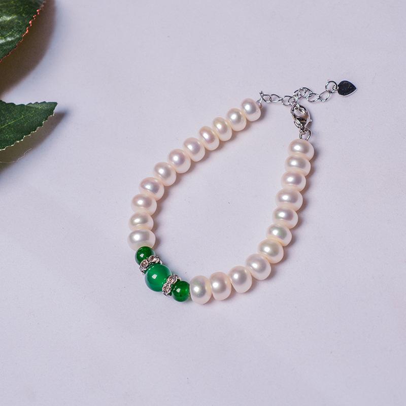 母亲节天然淡水珍珠妈妈链套装 民族风玛瑙项链手链耳