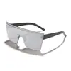 Gafas de Sol de Una Pieza con Montura Cuadrada Grande para Lluvia y Sol, Estilo Hip-Hop Callejero, Espejadas, Personalizadas para Hombres y Mujeres