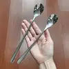 Acero Inoxidable 304 Cuchara Coreana para Hielo Multifuncional Cuchara Mezcladora para Bebidas Frías Té con Leche Cuchara de Postre con Mango Largo Cuchara de Bartending Cuchara Extra Larga para Hielo