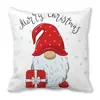 Feliz Navidad Viejo Barba Blanca Gnomo Piel de Durazno Encriptada Terciopelo Decoración del Hogar Cojín de Sofá Almohada ZT420