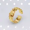 Anel Aberto Estilo Europeu e Americano Não Desbota Aço Titânio Anel Feminino Joias de Nicho Aço Inoxidável Atacado Estilo Vintage