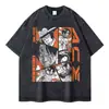 Camisetas de Shanks Vintage Lavadas Camiseta de Anime One Piece Overs