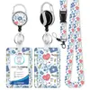Portatarjetas temático del Día de la Enfermera con estampado, superventas transfronterizo de Amazon, con hebilla retráctil adhesiva, portatarjetas de insignia de poliéster con cordón