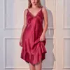 Camisola sexy de cetim macio e amigável à pele, com babados e decote V, plus size, caimento solto, para dormir ou usar em casa, tamanho europeu, pura