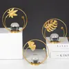 Tortuga Metálica Nórdica Hoja Bola de Cristal Adorno Metálico para Sala de Estar, Gabinete de Vino, Gabinete de TV, Escritorio, Pieza Decorativa de Alta Gama