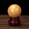 Bola de jade Bola de topázio Bola de cristal Bola amarela Bola de água Pedra redonda Ornamentos de mola Jade atacado