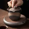 Tetera Lianxiang Arena Púrpura Barro Roca Vieja Esmalte Hierro Dorado Juego de Té Kung Fu Yixing Hecho a Mano Zen Tetera Individual Tetera de Agarre Manual