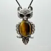 Ventas Directas de Fábrica Tendencia Europea y Americana Elegante Piedra Natural Estilo Ins Elegante Vertical Búho Moda Colgante Colgante
