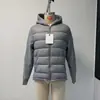 Chamarra de algodón con capucha, manga tejida cálida de empalme, para hombre y mujer, marca M, clásica, bolsillos con cremallera en ambos lados, estilo minimalista para el día a día