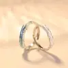 Anel de Casal Jianjia White Dew Um Par de Cola Pingando Design de Nicho Senso Avançado Anel Masculino e Feminino Presente de Aniversário para Namorada
