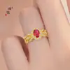 Anillo Huevo de Paloma Incrustado con Diamantes Estilo Corte Francés de Oro Brillante 24K de la Tienda de Oro Puzuo, Anillo de Alta Gama para Mujer, Regalo para Novia