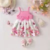 Vestido tipo fular de verano para bebé, estilo nuevo, importado de Amazon, dulce y lindo, con estampado de mariposas, amigable con la piel