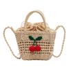Bolso de Playa Tejido a Mano 2025 Nuevo de Moda Bolso Cruzado para Mujer Ins Viaje Bolso de Paja Nuevo Producto de Moda para Mujer