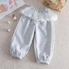 Roupas Infantis Estilo Coreano Calça de Moletom para Meninas 2026 Nova Outono Calça Jogger Infantil para Meninas Casual Calças de Algodão Puro com Aba Traseira