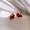 Aguja de Plata Estilo Chino Nuevo Zirconio Moneda de Cobre Año del Zodiaco Caballo Pendientes Nicho Pendientes de Alta Gama Pendientes de Moda de Lujo Ligero para Mujeres