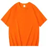 Comercio Exterior Transfronterizo Talla Europea 180g Algodón Puro Manga Corta Talla Americana Camiseta Color Sólido Cuello Redondo Oversize Tendencia Marca Top