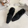 Pantuflas de algodón para otoño e invierno, estilo slip-on para mujer, tejidas con forro de felpa para mayor calidez, nuevo diseño 2026 con punta cuadrada y un lazo