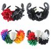 Nueva hebilla de cabeza de flor europea y americana, tocado de fiesta de cosplay de Halloween, diadema divertida con calavera de cuerno de ganado y oveja