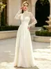 Vestido de noiva e de noite vintage francês novo, de manga comprida, corte justo, de renda, transfronteiriço europeu e americano, 2026