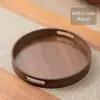 2025 Nuevo Color Nogal Bambú Bandeja de Té Almacenamiento Adornos Taza de Té Fruta Ovalada Bandeja de Bocadillos