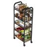 Estante de Almacenamiento de Cocina Móvil de Pie para el Hogar de Múltiples Niveles de Acero al Carbono Carrito Estante para Verduras Venta al por Mayor