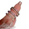 Anillo de Acero de Titanio con Fila de Diamantes para Mujer, Lujo Ligero, Deslumbrante, Moda Trendy Japonesa y Coreana, Joyería Exquisita, Accesorio Personalizado, Par de Anillos que No se Desvanecen