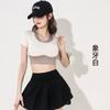Roupas de Yoga para Mulheres com Bojo, Manga Curta, Justas, Modeladoras, Roupas para Esportes e Fitness Pilates, Tops Femininos, Slim Fit