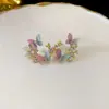 Estilo Pintura al Óleo Jardín de Monet Pendientes de Flor de Amor Perla Pendientes de Temperamento de Moda Lujo Ligero Pendientes de Gama Alta Venta al por Mayor