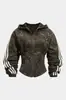 Ropa exterior transfronteriza de nuevo producto estilo retro Maillard diseño vintage de raya lateral estampado de leopardo sudadera casual moderna