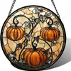 Enfeites de Vitral Josumaly - Beija-flor Verde Flor Vermelha Suncatcher para Porta Pátio