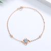 Pulseira de trevo de quatro folhas em prata esterlina S925 feminina ouro rosa cravejada zircônia Diamante ins nova joia de peça única por atacado