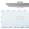 Jogo americano com borda ondulada estilo fofo mouse pad para meninas escritório interno tecido à prova d'água antiderrapante resistente à sujeira ip