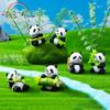 Micro paisaje de dibujos animados lindo muñeco de panda de bambú adornos de jardinería plantas en maceta decoraciones de escritorio adornos de plástico para automóvil