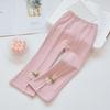 Pantalones de algodón estilo occidental para niña, con dos flores, elásticos, largos y suaves, leggings para niña que combinan con todo