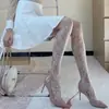 Medias Jacquard Delgadas Huecas Venus para Mujer, Color Carne y Blanco, Pantimedias con Patrón Sexy, Ribete de Encaje Retro