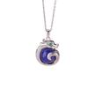 Joyería Yuebao Plata de ley S925 lapislázuli retro auspicioso colgante fideo huevo dragón zodiacal estilo nacional colgante temperamento dragón auspicioso