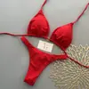 2026 Venta Caliente Transfronteriza Colaboración Estilo Europeo y Americano Color Sólido Sexy Cuello Halter Dos Piezas Bikini Traje de Baño para Vacaciones en la Playa