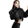 Diseño de Nueva Llegada Otoñal Sentido del Diseño Adelgazante Alta Corta Chaqueta de Béisbol Abrigo Versátil Elegante de Buena Apariencia para Mujer