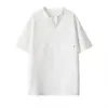 Verão 2026 Novo Estilo Coreano Tendência 250g Algodão Mamba Gola V Manga Curta Camiseta com Toque de Luxo, Tamanho Grande Top Solto Moda