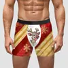 Aliexpress Amazon Regalo Navideño Transfronterizo Año Nuevo Ropa Interior para Hombre Pantalones Cortos de Seda de Leche de Cintura Media Alta Elásticos Transpirables