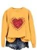 Novos Tops Estampados de Comércio Exterior para Ebay com Vários Corações Pequenos, Tops Divertidos para Mulheres, Moletons de Novo Estilo