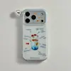 Bebida Helada de Verano Pez Pequeño Marco de Lentes Azul Claro en Inglés Adecuado para Funda de Teléfono Apple 17 Funda de Borde Fresca para iPhone 16