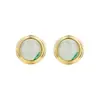 Prata 925 Banhada a Ouro Esmeralda Africana Design Redondo Moda Europeia e Americana Nicho Retrô Exquisito Elegante Geométrico Brincos Joias