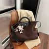 Bolso de mano retro de gamuza para otoño para mujer, estilo nicho coreano, versátil, gran capacidad, casual, para ir al trabajo, de hombro o cruzado
