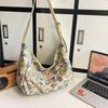 Bolsa de ombro de lona feminina, grande capacidade estilo ins coreano estilo japonês artístico verão pequena estudantes aula pendular mensageiro